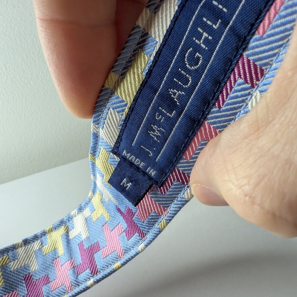 Pastel Houndstooth Print Women's Fabric Belt - Blue - Picture 3 of 3